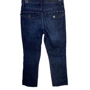 Vintage ROCK & REPUBLIC Jeans Straight Studded Pockets Denim Dark Womens 4 Blue